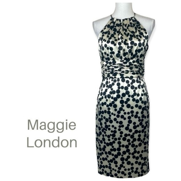 Beautiful Maggy London Halter Polka Dot Dress - Picture 3 of 12